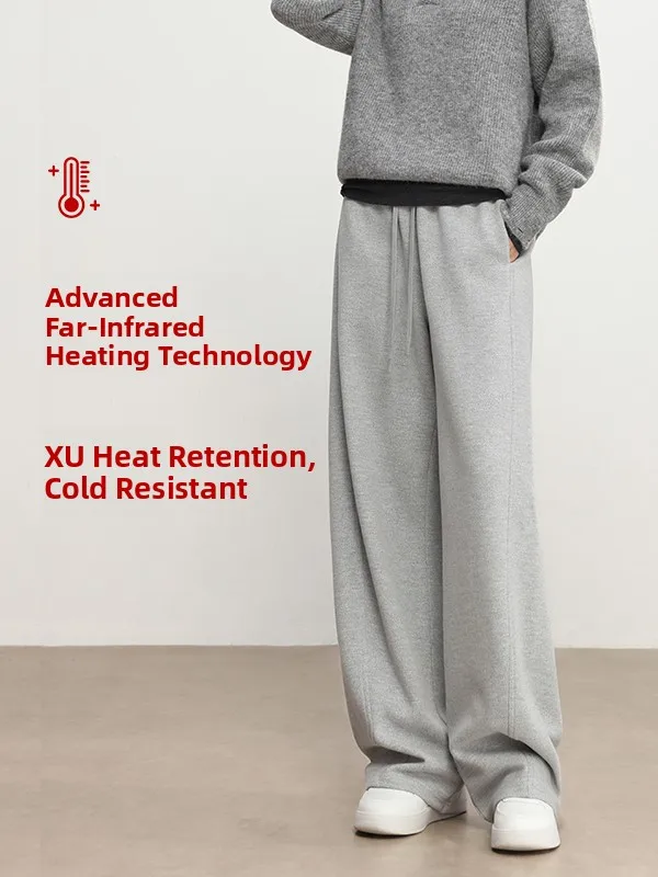 

High Waist Wide Leg Pants Women's Loose Fit Casual ey Long Trousers Warmth Far Infrared Heating Autumn Winter Ladies' Faion