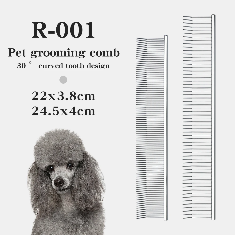 

Pet comb with curved hook, deep hair picking, fluffy pet grooming, curved teeth comb, copper comb handle, round stainless steel