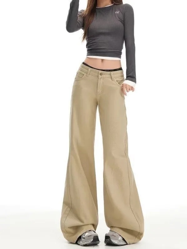 Pantaloni a gamba larga Donna alta Donna in pile invernale a tutta lunghezza Accogliente salotto Spazzolato Foderato delicato Pantaloni Softshell in peluche Highstreet