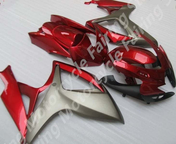 Silver red fairings for  G S XR 600 750 K6 K7 2006 2007 red fairing kit G S XR600 G S XR750 06 07