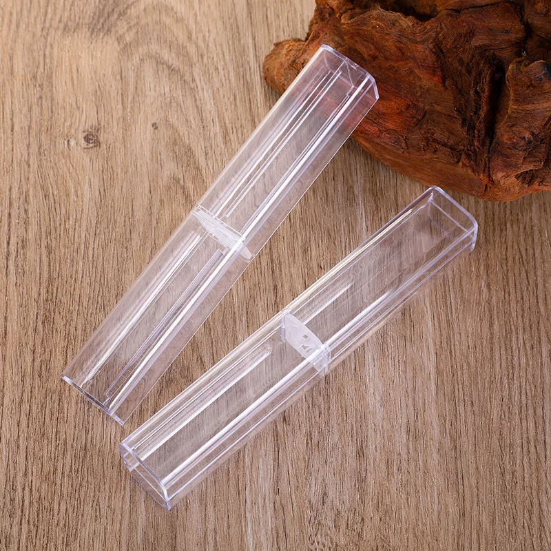 80Pcs Transparent Plastic Pen Pen Box Gift Box Metal Pen Box Transparent Plastic Pencil Case