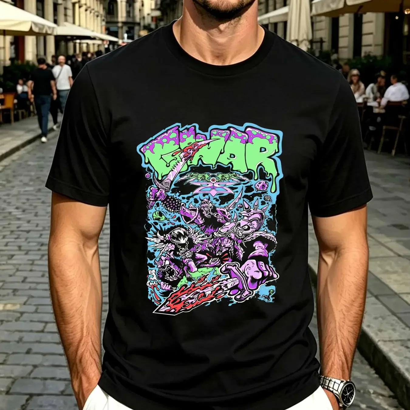 washed T Shirt Gwar Alien Decapitation New Black All Size S 5XL VN865 vintage Washed graphic Breathable Unisex