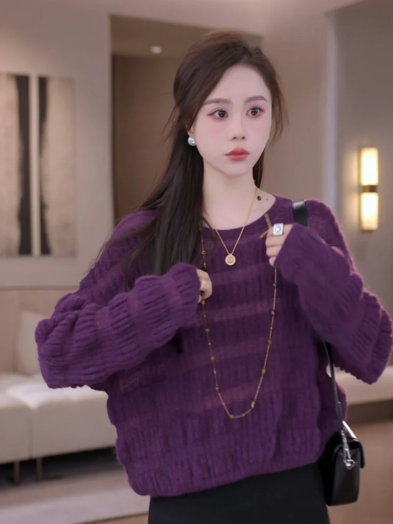 

Iris Daisie 2026 New Spring Summer Openwork Knitted Sweater Women's Loose Style Wool And Cashmere Blend Warm Fashion Top