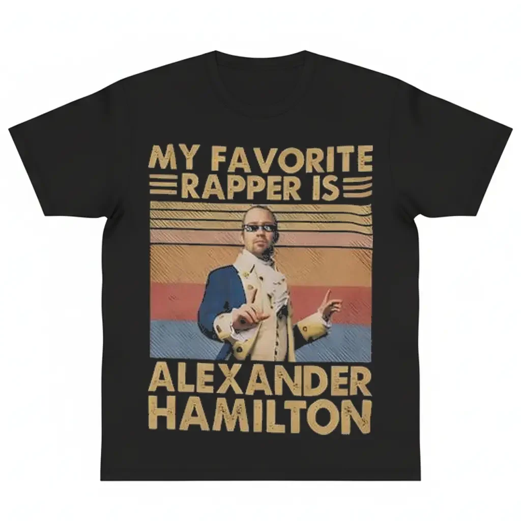 Alexander Hamilton Vintage T-Shirt Hamilton Fan Exclusive Korean Loose Fit Casual Top Women's Fun Daily Wear Musical Star Tee Y2K Cotton Fashion Streetwear, Shortsleeve, Round Neck