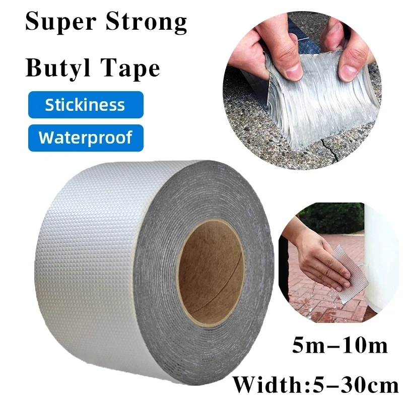 multi-size Super Strong Tape Thicken Aluminum Foil Butyl Rubber Stop Leaks Seal Repair Garden Hose Wall Pool Roof Duct Fix Tape