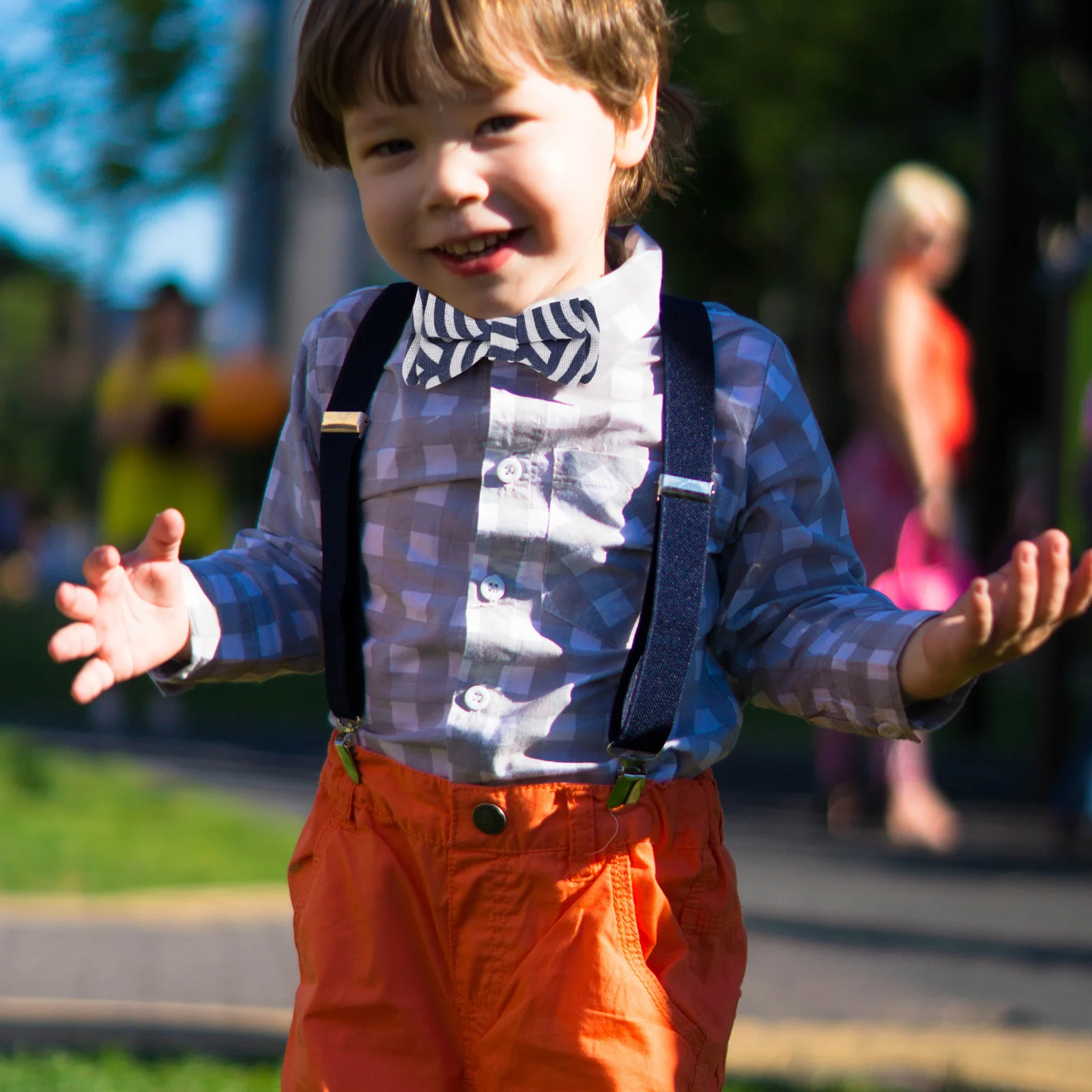 2 Stuks Blauw En Wit Gestreepte Kids Bowtie Verstelbare Pre-Gebonden Nekband Voor Kinderen Jurk Past Shirts Party bruiloft School Event