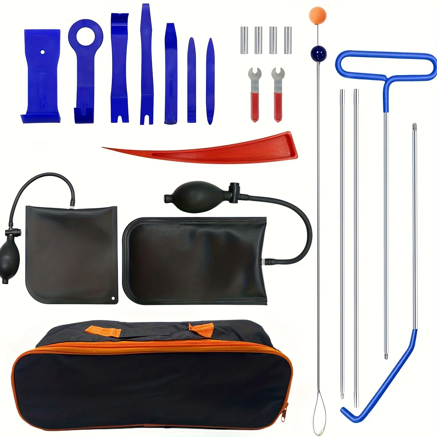 

Car Tool Car Window Door Key Anti Lost Kit Inflatable Air Pump Air Wedge Non Marring Wedge with Long Reach Grabber for Car Truck