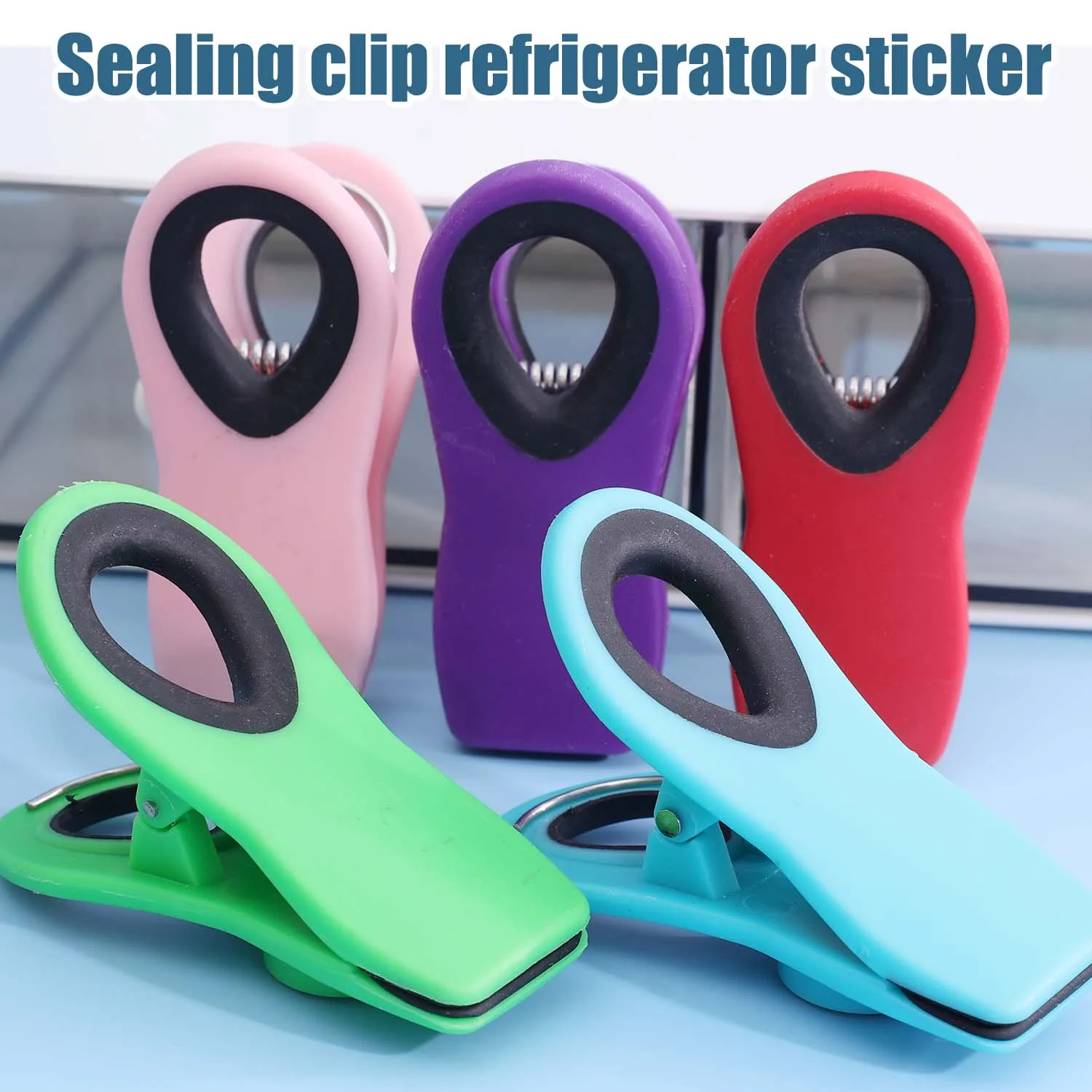 5-20pcs Magnet Reusable Sealing Bag Clip with Magnet Portable Refrigerator Sticker Multifunctional Storage Clip for Office Home