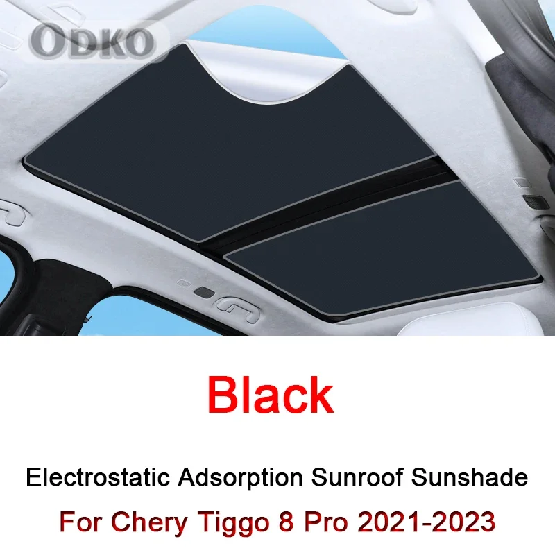 Car Electrostatic Adsorption Sunroof Sunshade For Chery Tiggo 8 Pro 2021-2023 Heat Insulation Skylight Sticker Auto Accessories