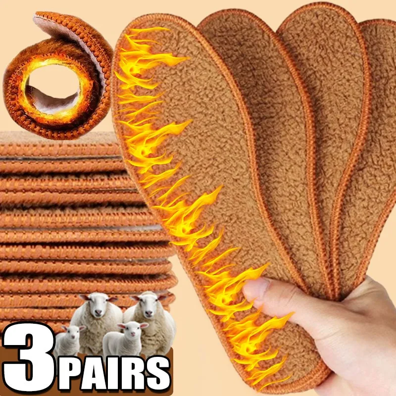 1/3 أزواج من النعال الشتوية الدافئة ذاتية التسخين منصات حرارية قابلة للتنفس أحذية مضادة للرائحة إدراج صوف الألبكة الناعم السميك مثل المواد #1