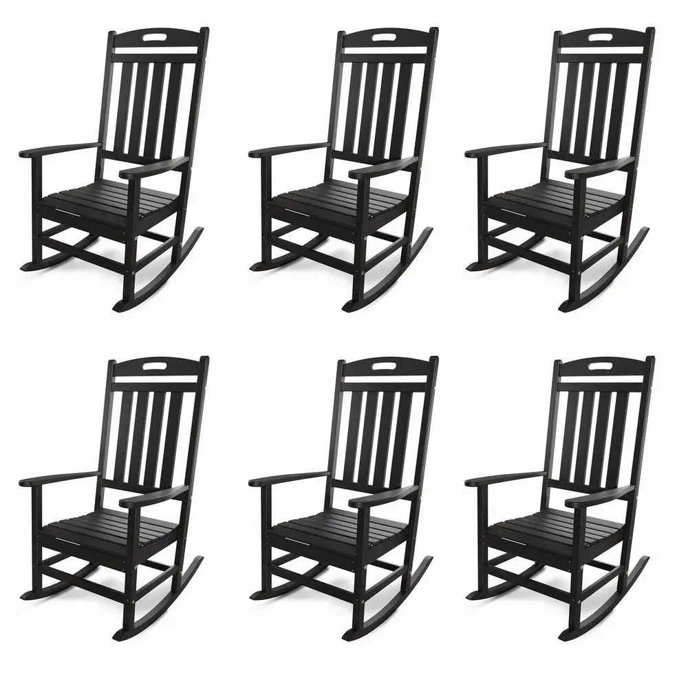 

Rocking Chair Set of 6, AllWeather Resistant Poly Lumber Rocker Chair Outdoor, High Back Plastic Patio Rocking Chairs for Outsi
