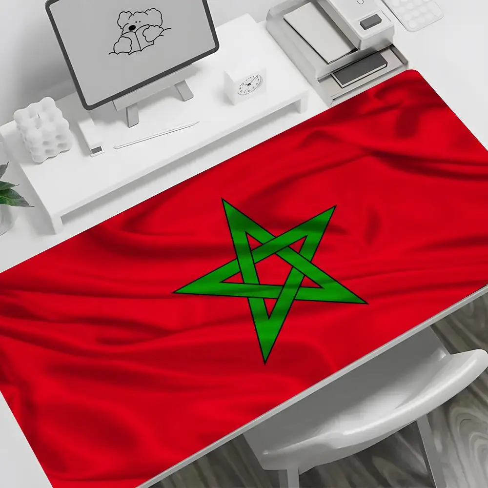 

Коврик для мыши с флагом Марокко, большой коврик для мыши с клавиатурой, настольный коврик, нескользящий резиновый игровой коврик для мыши, ковер для ноутбука 600x300