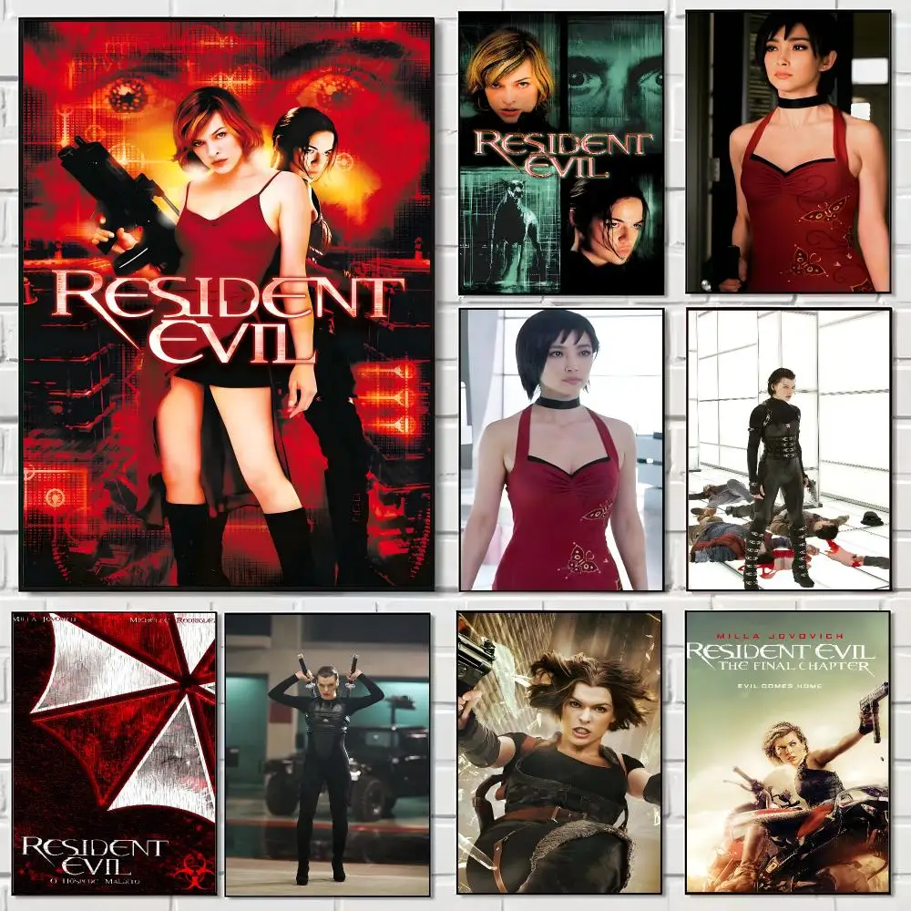 Classic Movie R-Resident Evil Poster Pegatina artistica HD autoadhesiva impermeable para salon dormitorio