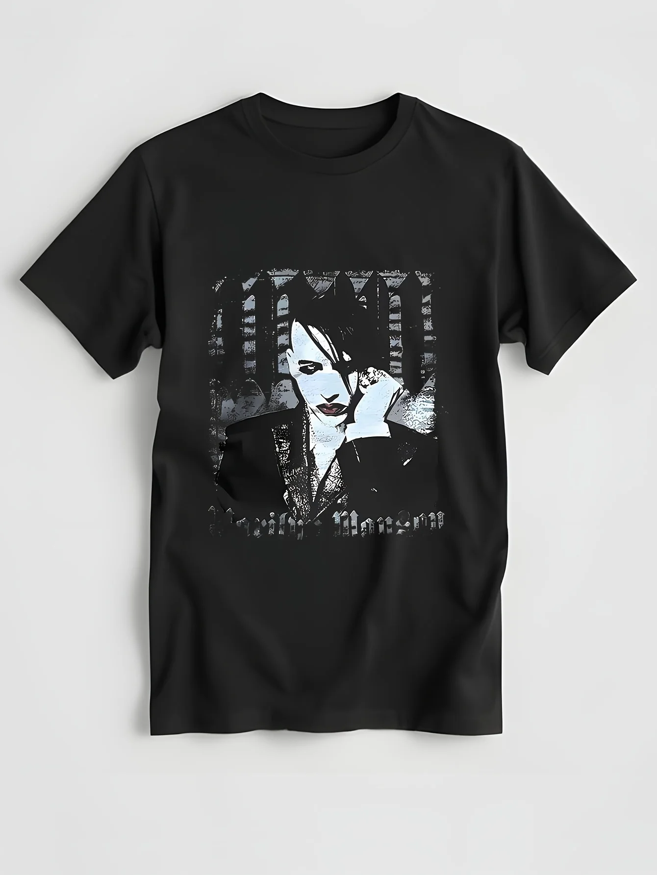 Creative Marilyn Manson The Golden Age Of Last Music t-Shirt for men women pure cotton t-shirt adult clothing Black