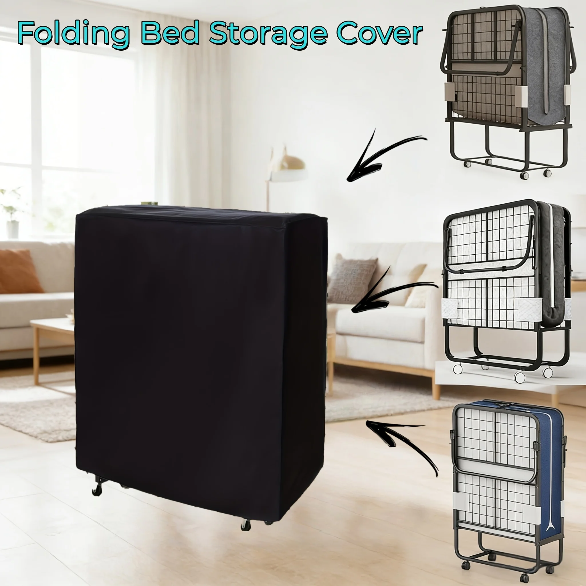 Foldable Bed Cover Dustproof Folding Bed Storage Cover Large Camping Bed Cover Easy To Put on And Take Off Only Cover Included