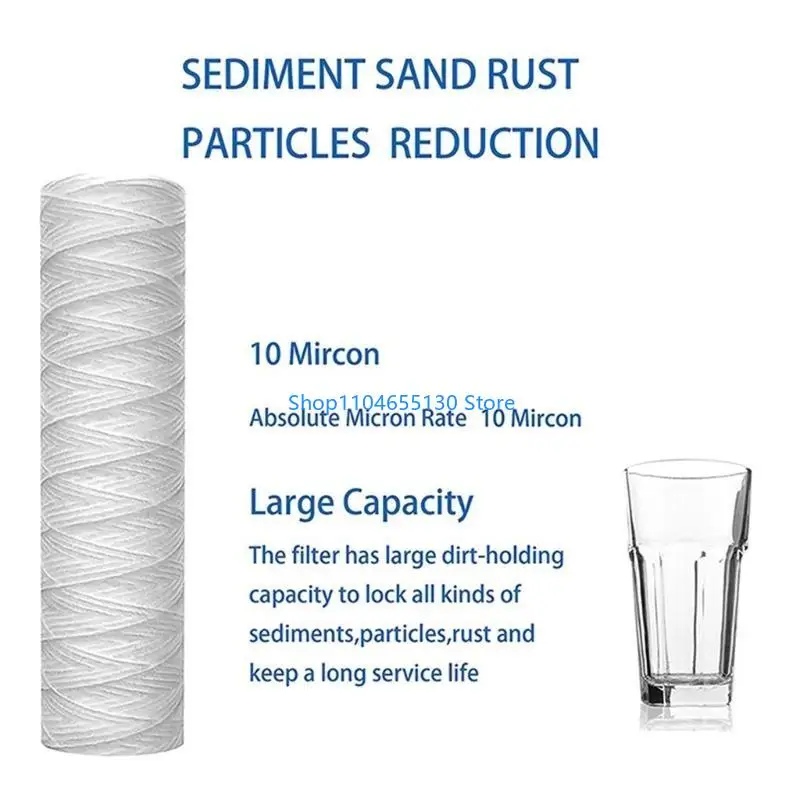 5 Pieces High Efficiency String Wound Water Filter Cartridge PP Material