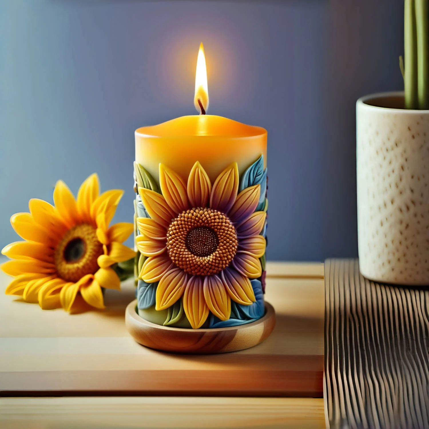 Sonnenblume Silikon Kerze Form 3D Stereo Blütenblatt Kerze Aromatherapie DIY Form wiederverwendbar