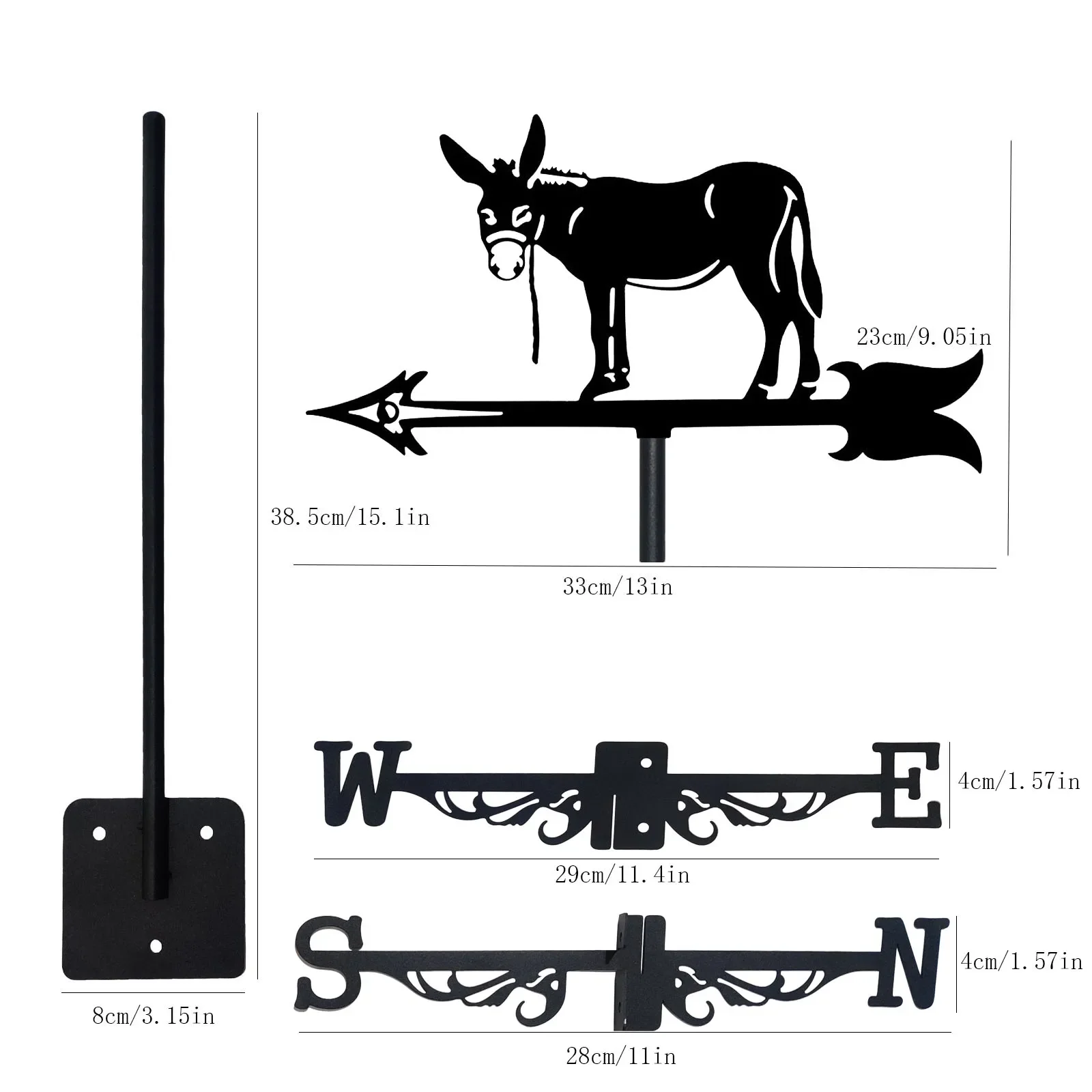 Wind Vane Metal Outdoor Handicrafts, Garden Roof Decorations, Iron Wind Vane Creative European Style, Animals, Witches, Fishing view 6