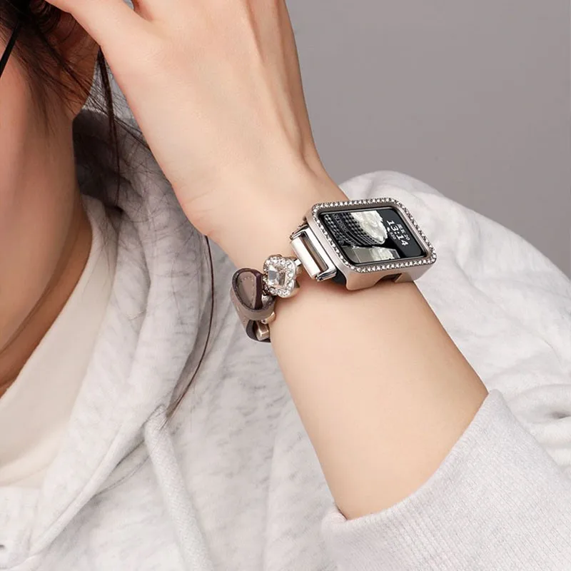 Étui en diamant pour HUAWEI Band 10/9/8, accessoires tout autour, cadre de pare-chocs rigide creux PC, coque pour huawei band10 band9 band8