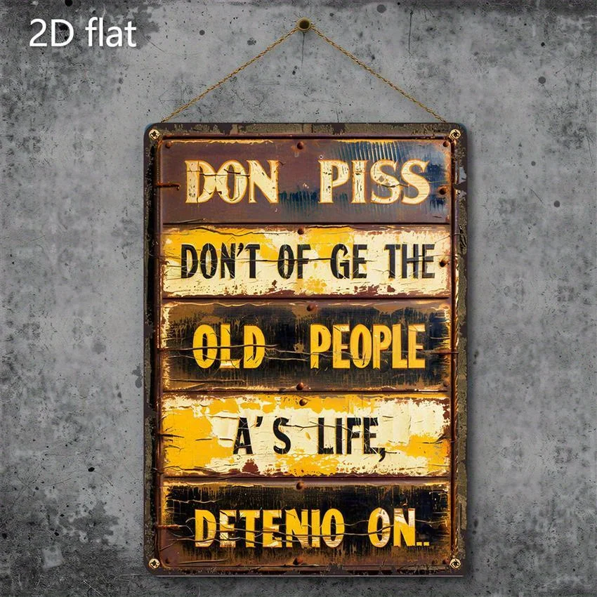 Funny Saying Metal Wall Decor - Vintage Humorous Bathroom, for Man Cave, Bar Decoration - Rustic Iron Plaque Sign with Pre-Dri