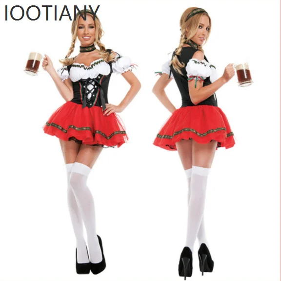 

German Munich Oktoberfest Baglia Traditional Dress Carnival Party Cosplay Stage Performance Costume Bar Waiter Maid Outfit 2025