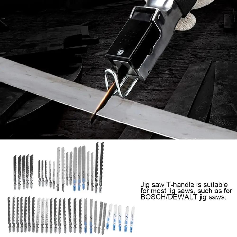 

48PCS T-Shank Jigsaw Blades HSS Assorted Jig Saw Blades Multi-Purpose With Storage Case Blade Set For Wood/Plastic/Metal