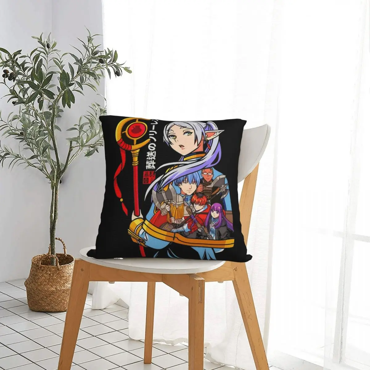 Frieren Square Pillowcases Seat Cushion Cover Cute Decorative Throw Pillow Case 45*45