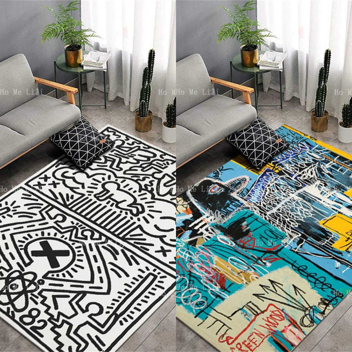 Geometric Abstraction Of Complex Patterns.Non Slip Flannel Carpet For Home Decoration