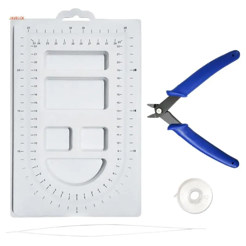 

N1HE DIY Bead Board Material Set Handy Tray Measuring Tool for DIY Jewelry