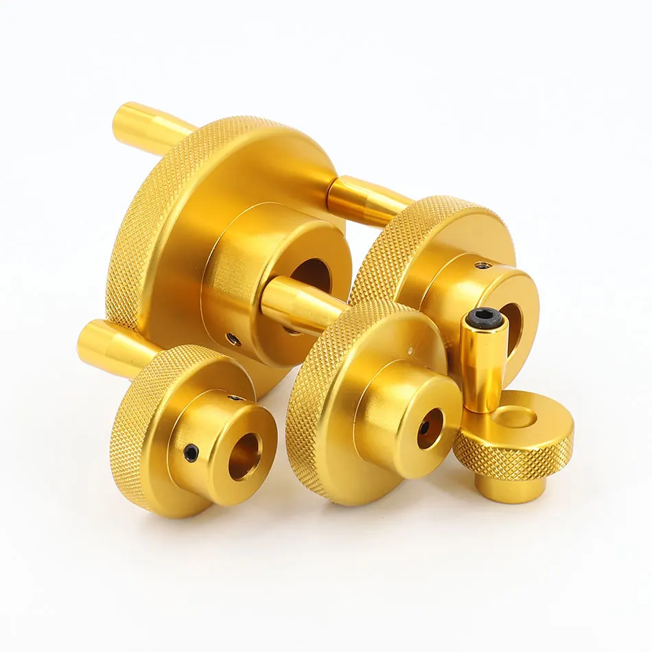 Golden aluminum alloy knurled handwheel factory direct sales