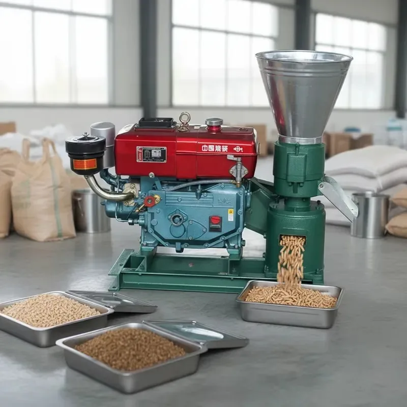 Diesel Pellet Machine for Grain Based Animal Feed Production High Productivity 22HP 300-400kg/h Output
