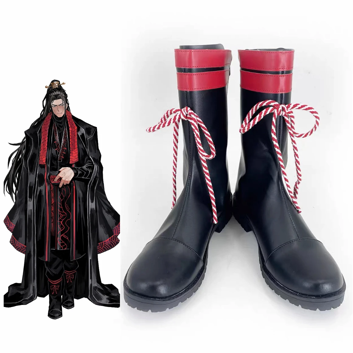 

Anime Limbus Company Jia Qiu Cosplay Shoes Black Boots Halloween Party Stage Performance