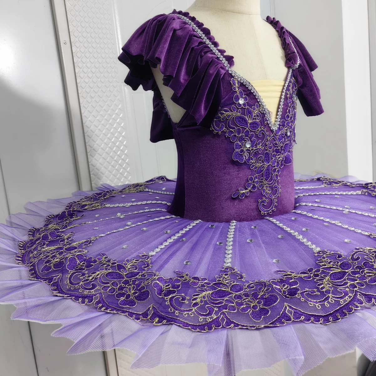 Panqueca de cisne infantil tutu, fantasia de champanhe, vestido de bailarina profissional, roupa de menina, criança, 2024