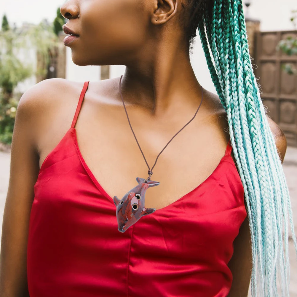 

1pc 6 Holes Ceramic Ocarina Flute Alto C Musical Instrument Portable Colorful Whistle For Kids Beginners Pleasant Sound