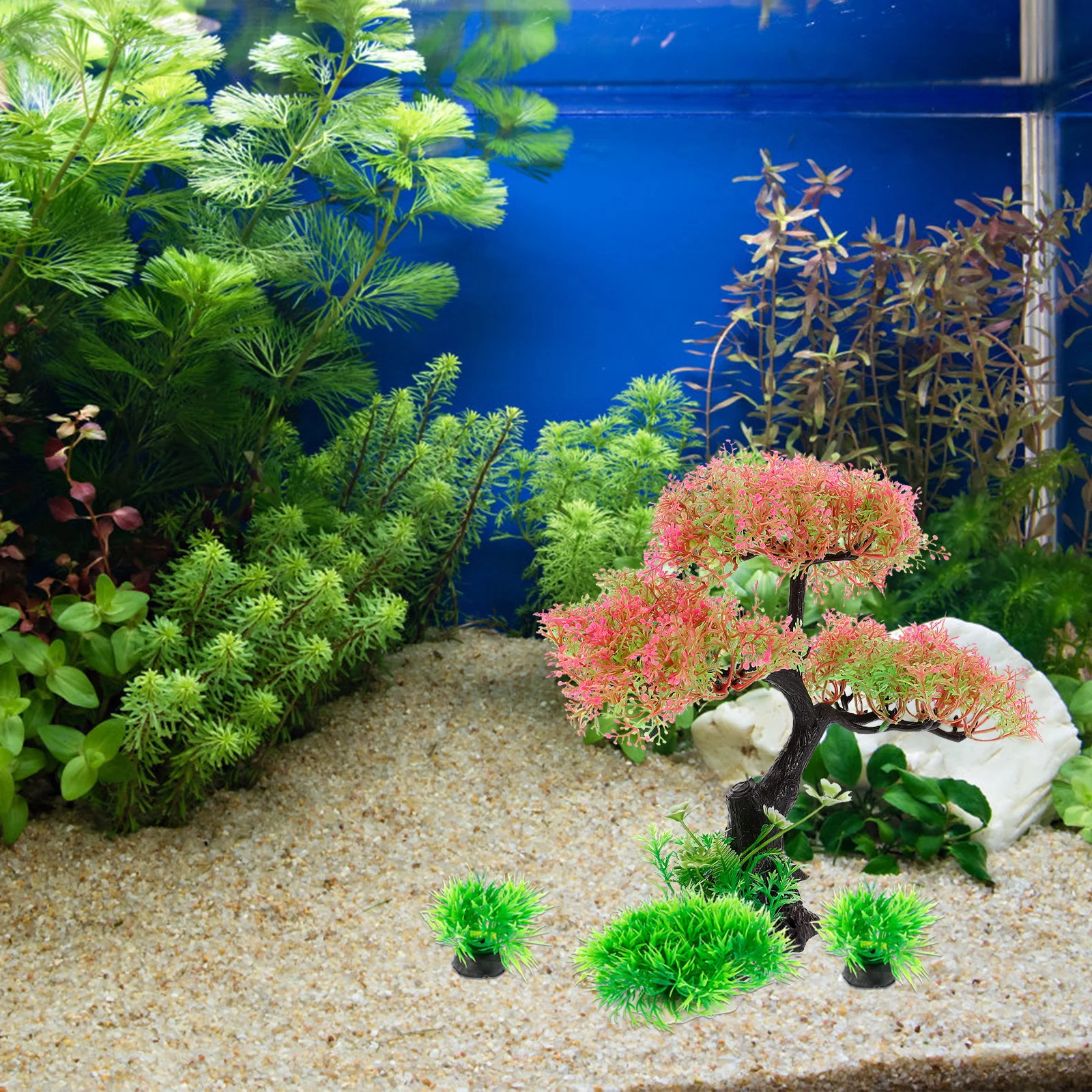 

4Pcs Fish Tank Water Grass Ornament Aquarium Resin Simulation Aquatic Plant Set High Quality Durable Non-Fading Decoration