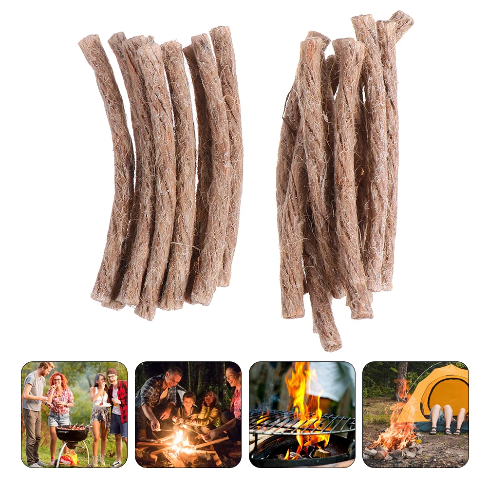 

20pcs Hemp Rope Wick Portable Fire Starter Practical Outdoor Hiking Lighter Cord Hemp Fire Starter for Barbecue