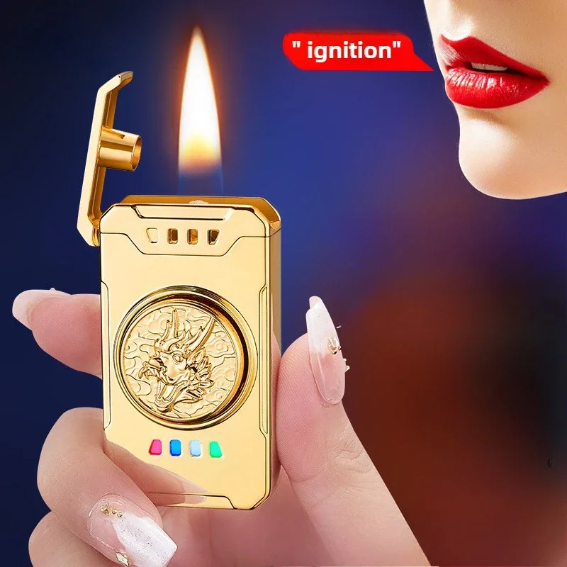 

Creative Voice-controlled come on Lighter, Intelligent Induction Ignition, Embossed Turntable, Charging Gift for Boyfriend