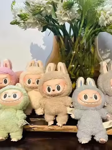 High Quality Cute Labubu The Monsters Box Toys Cardiac Macarone Kawai Guess Bag Figure Model Bag Gift 1:1 Replica Goods