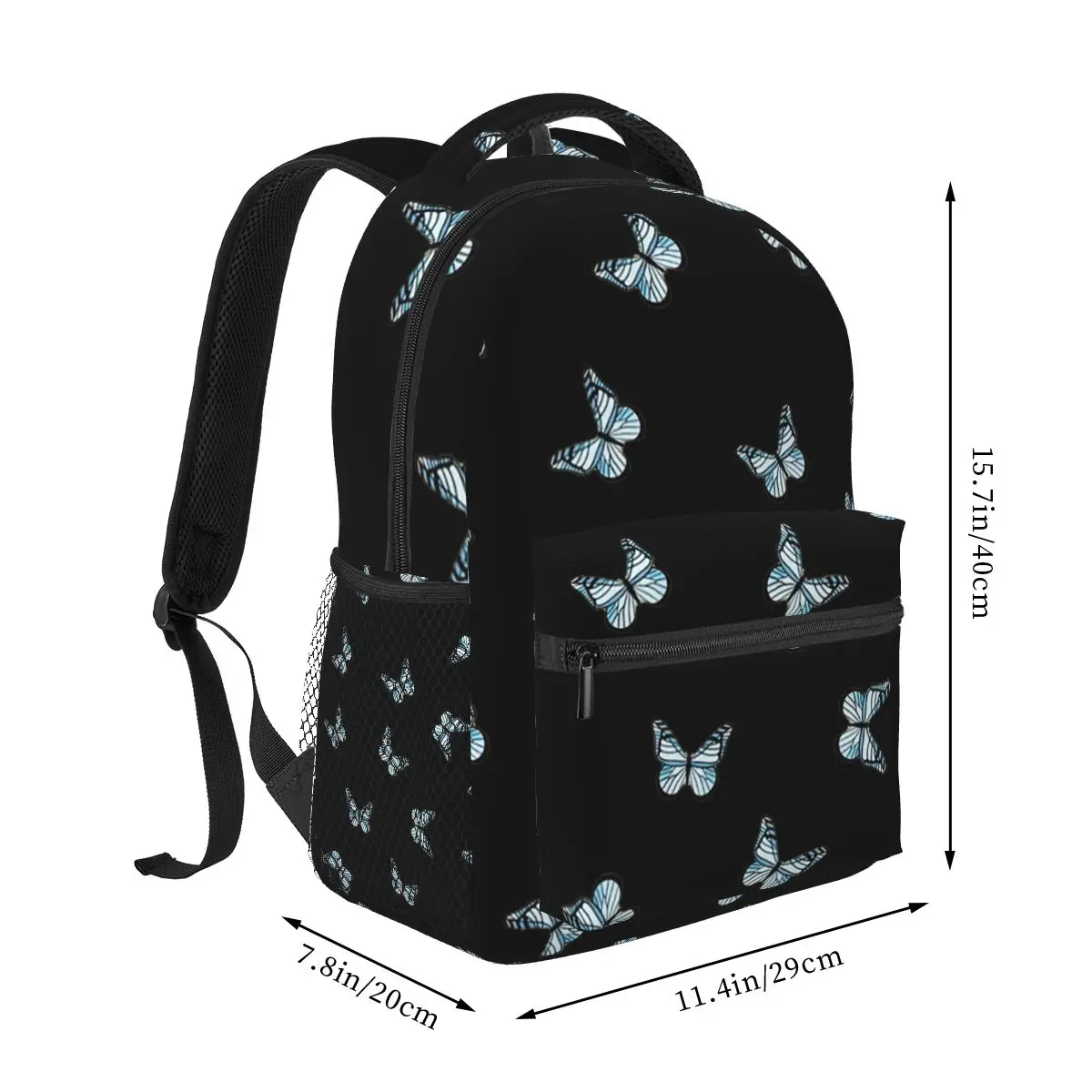 Blue Pastel Butterflies Backpacks Boys Girls Bookbag Children School Bags Cartoon Kids Rucksack Shoulder Bag Large Capacity