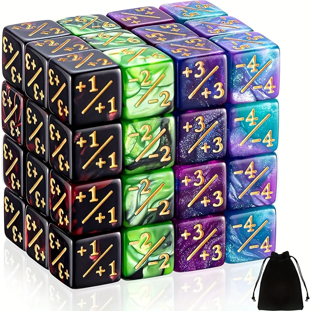 48pcs 16mm Vibrant Polyhedral Mathematic Dice 6 Sided Dice Loyalty Life Gifts Compatible with MTG CCG TCG Cards Gaming Accessory