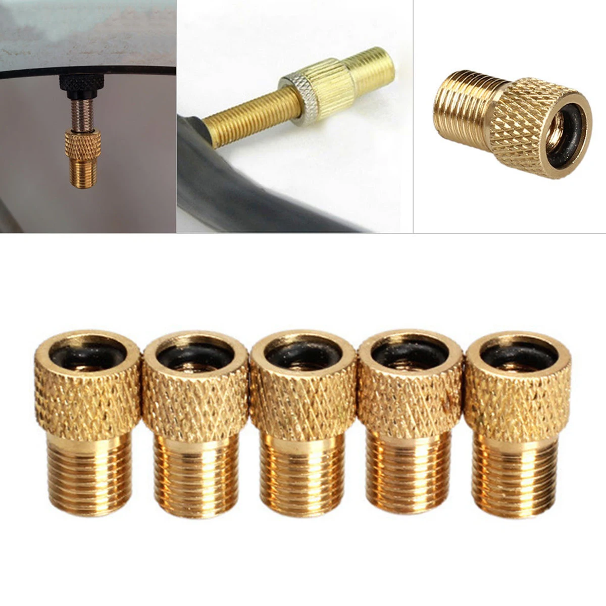 

20Pcs Professional Bike Tire Adapter to Valve Converter Light Easy Install Tire Adapter Type Adaptor