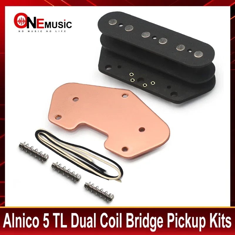 [Pickup DIY Kits] Alnico 5 TL Dual Coil Bridge Humbucker Kits- Fiber Bobbin/Alnico V Pole Piece/Waxed Cloth Cable Pickup Kits