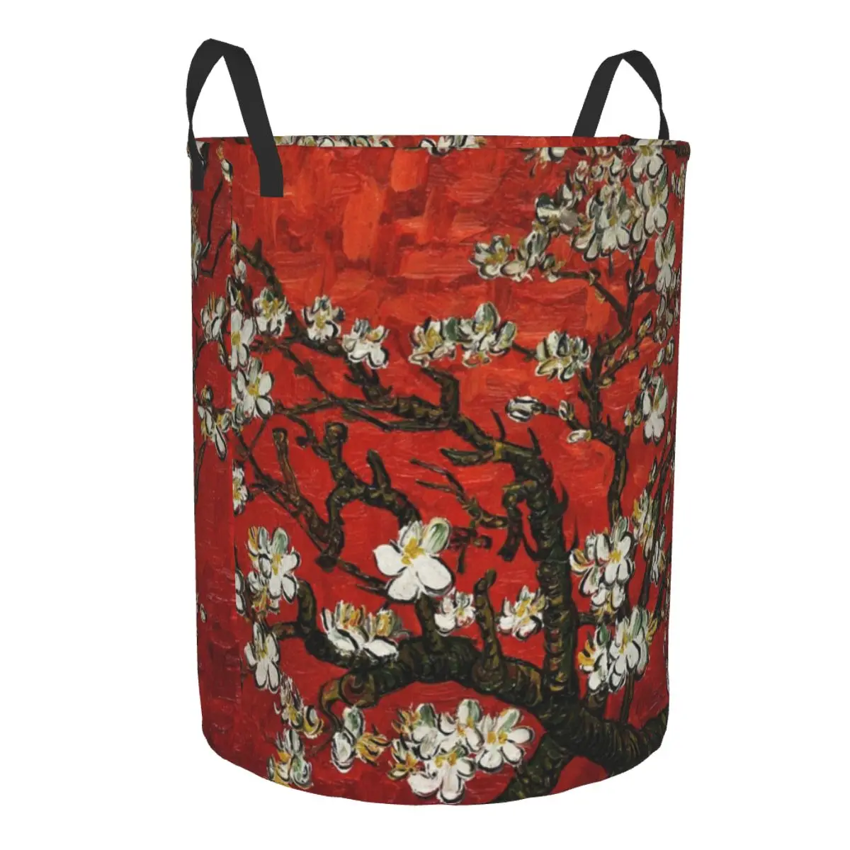 Van Gogh Almond Blossoms In Red Laundry Hamper Large Storage Basket Flowers Painting Girls Boys Toy Organizer