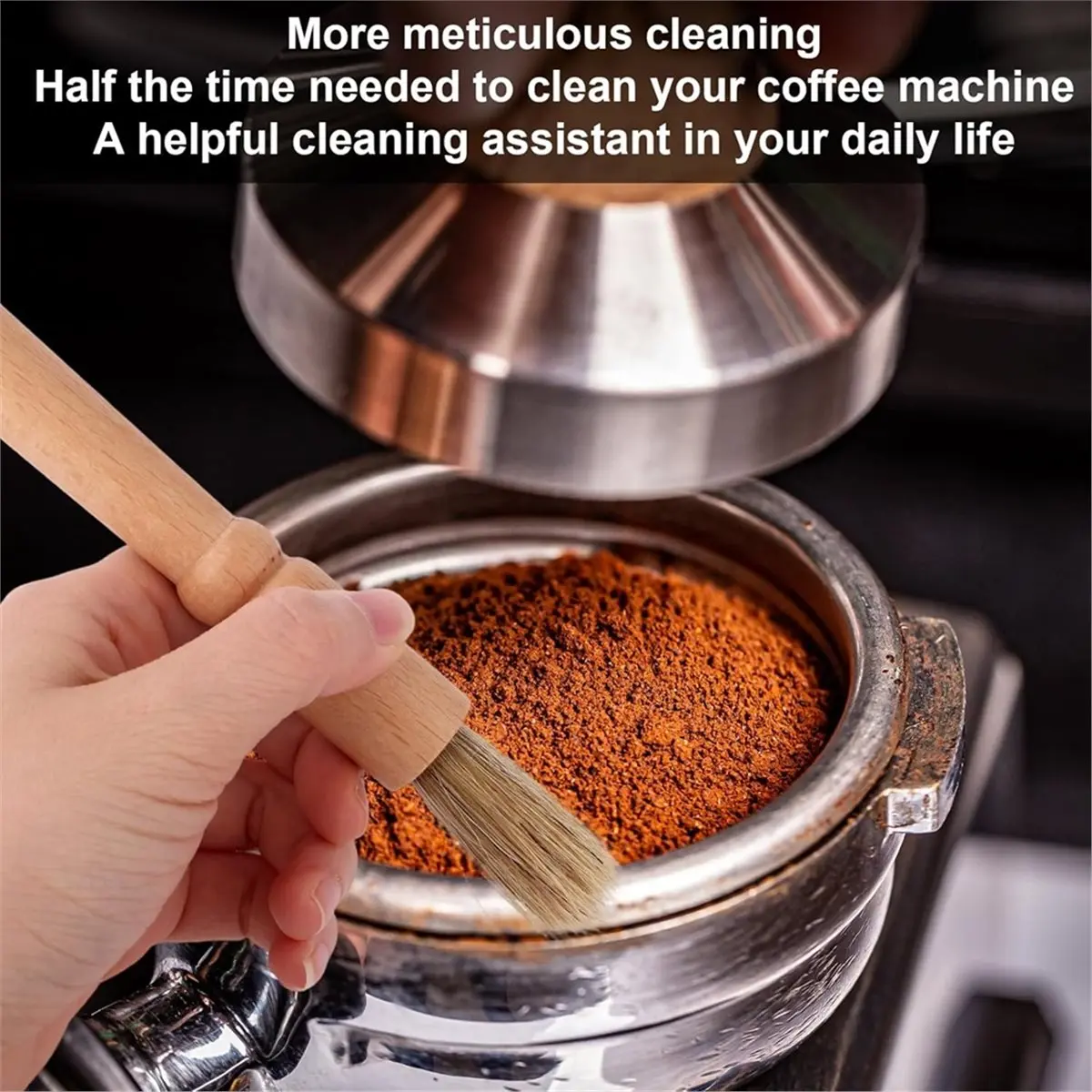 8pcs Coffee Cleaning Brush Set, Espresso Machine & Grinder Cleaning Brushes Long Handle Brush Cleaner and Scoop Tool