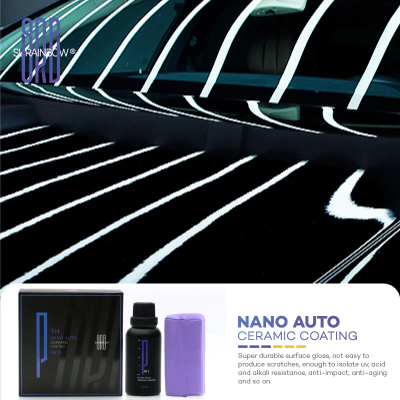 9H Nano Ceramic Coating for Cars, Anti-Scratch High Gloss Ceramic Coating Kit for Car, Hydrophobic Long Lasting Protection