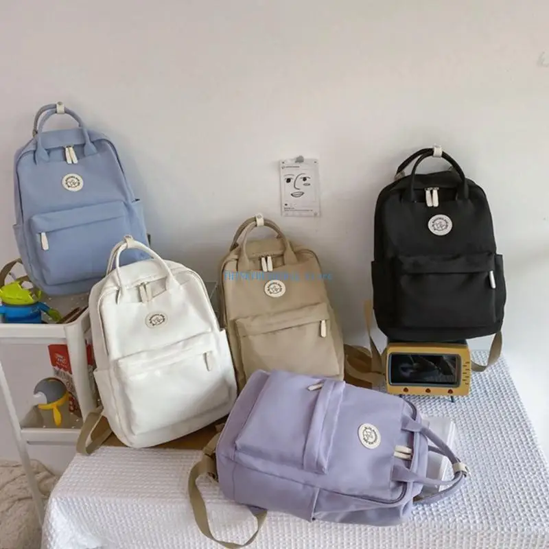 63HC Girl School Backpack Fashion Women Nylon School Bag Japanese Laptop Backpack