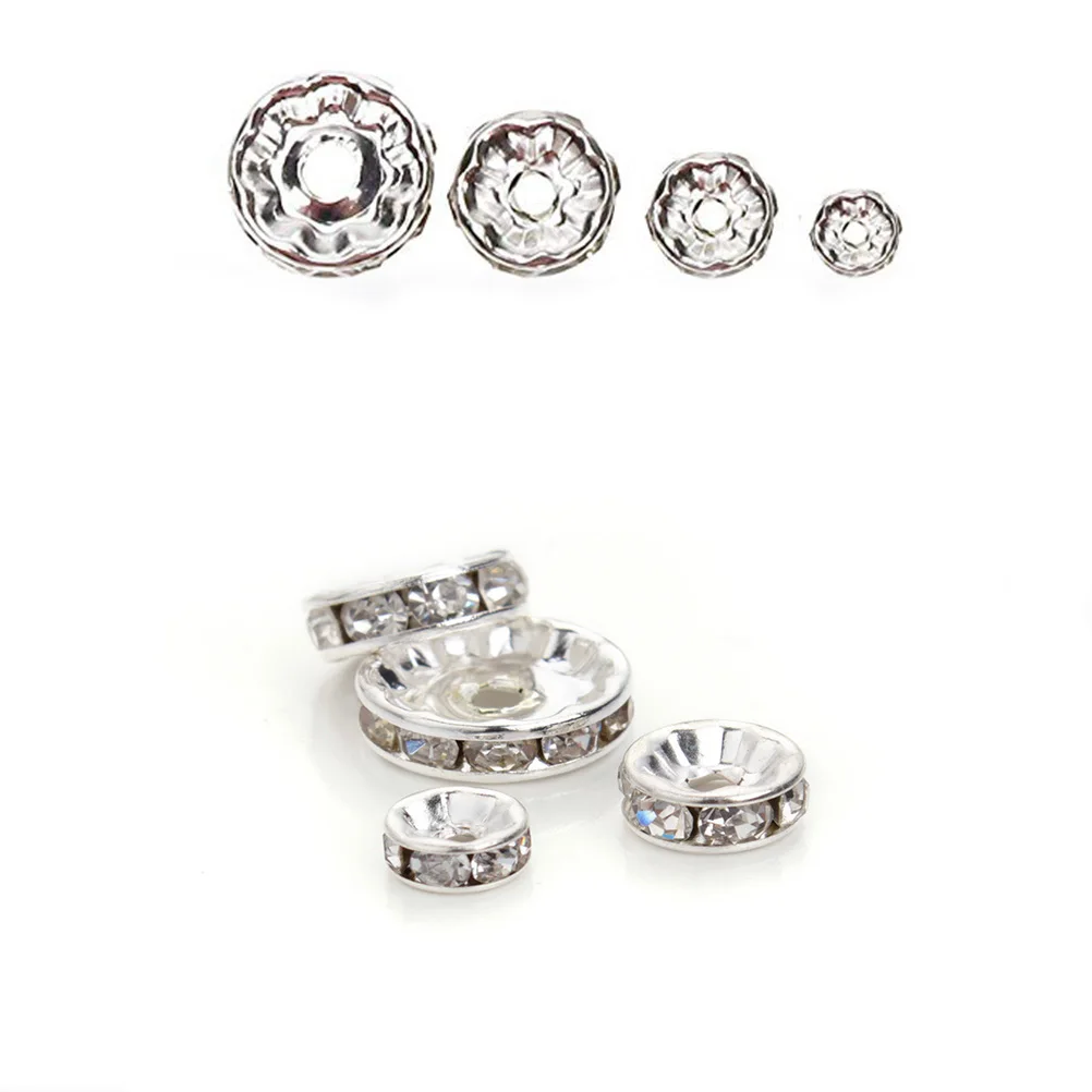 

200pcs Drill Spacer Beads Small Wire Metal Material Jewelry Making Needlework DIY Vintage Mixed Size Pendants Bracelet Charm