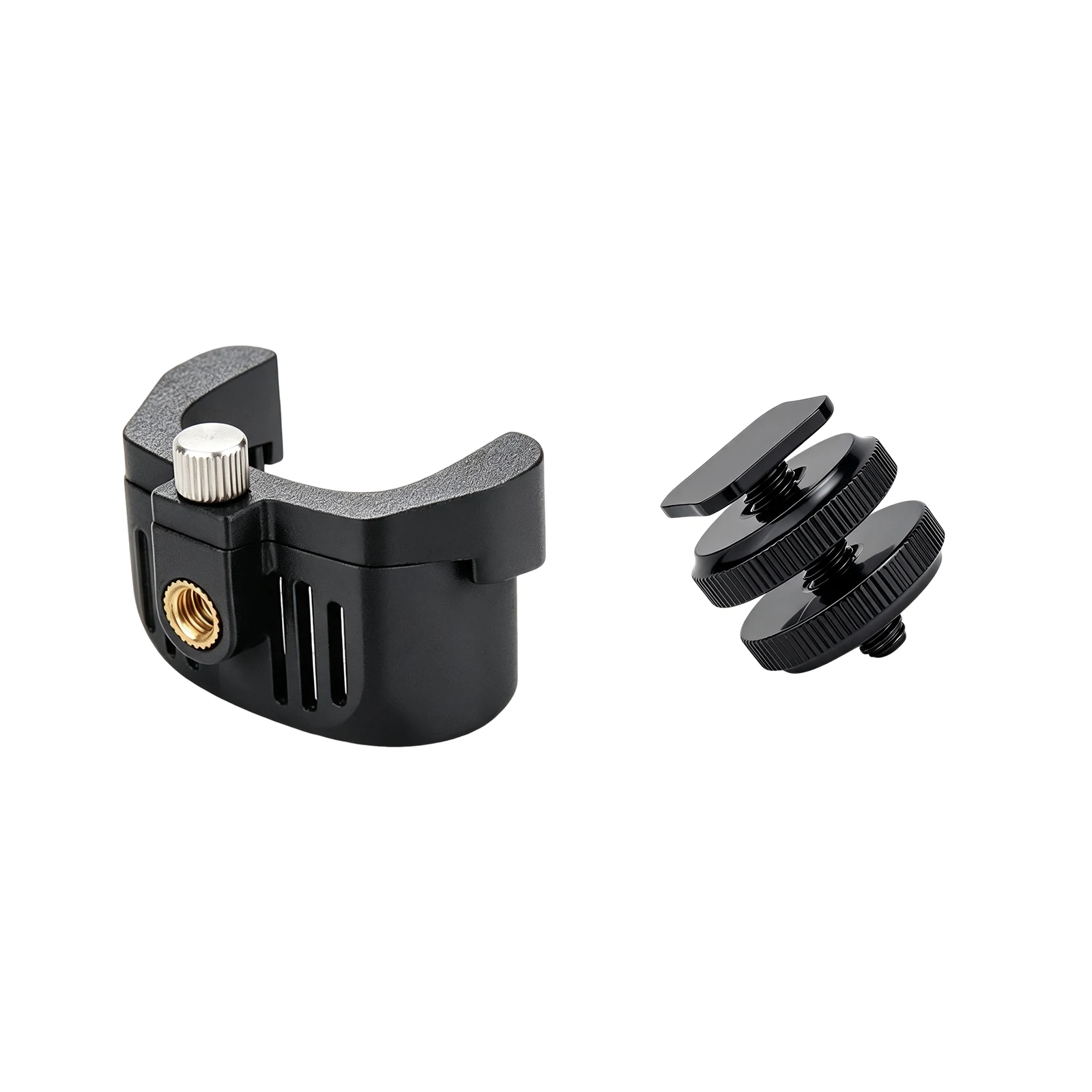 Cold Shoe Mount for Insta360 Luna Ultra Camera Dual‑Layer Rotating Lock Handheld Expansion Bracket with 1/4inch Thread Hole