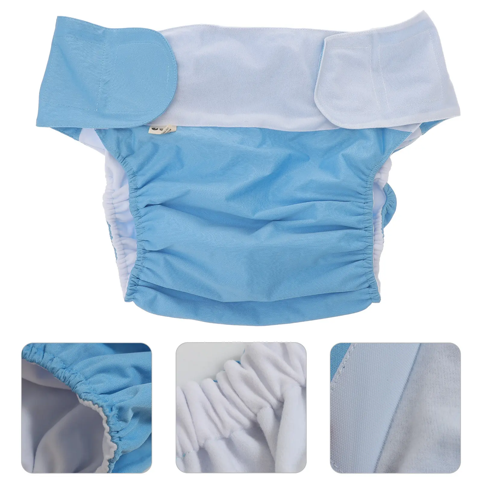 

2pcs Washable Cloth Diapers Reusable Incontinence Pants For Adult Waterproof Breathable Overnight Protection Cotton Lining