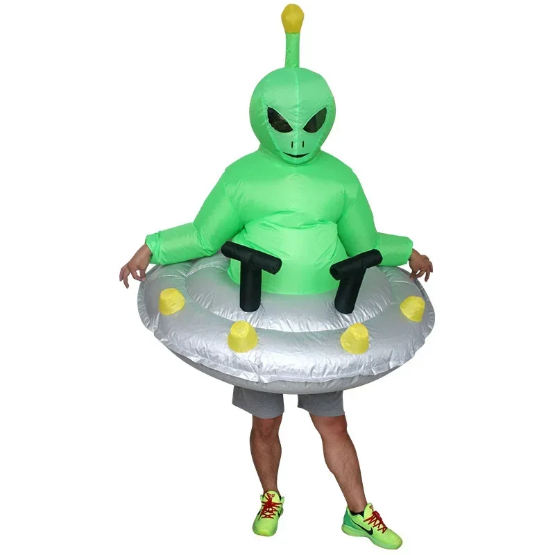 Funny Inflatable Riding Alien Costume Adult Children Role Play Inflatable Costume Halloween Carnival Party Fun Parent-child Game